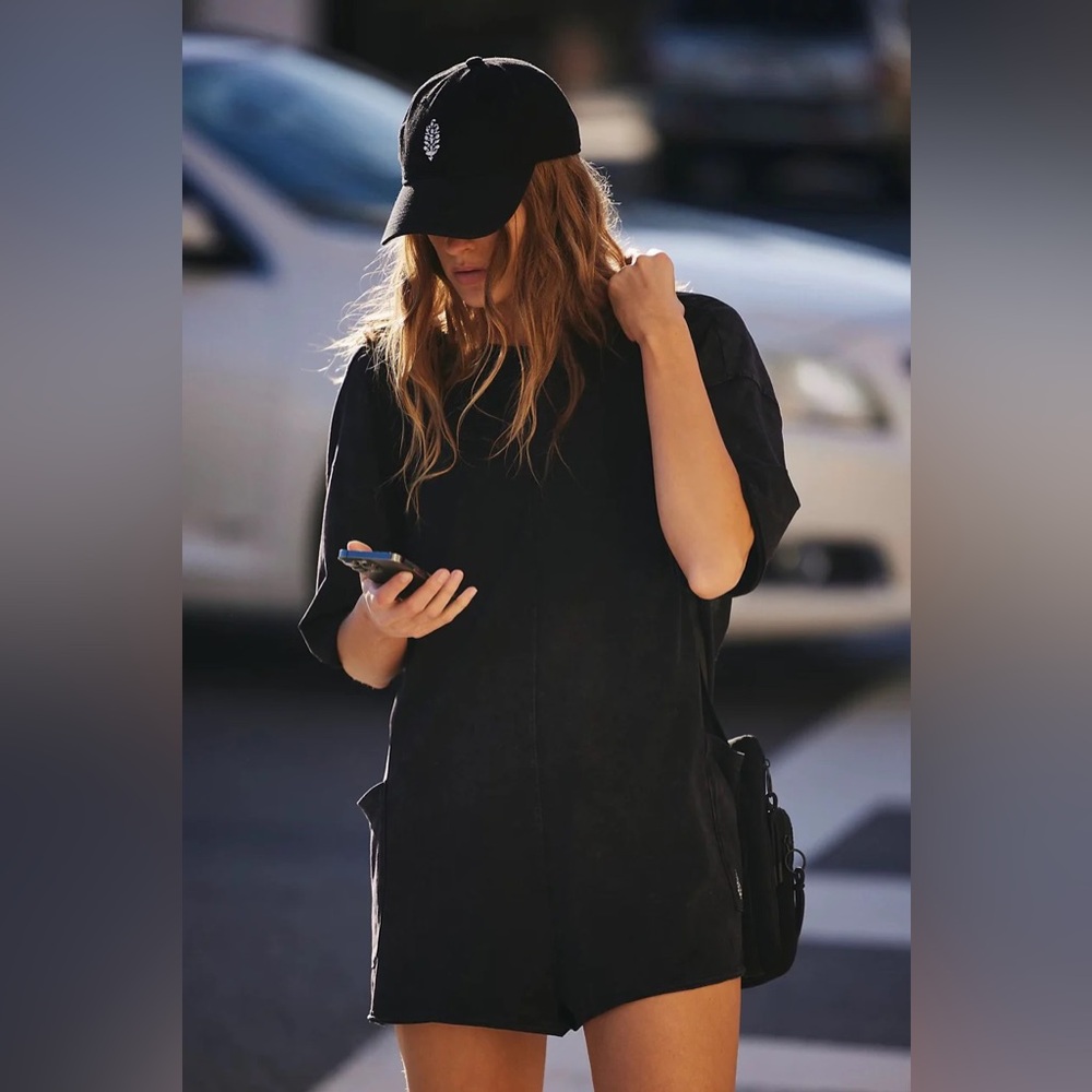 Free People Hot Shot Tee Romper🖤 - Picture 5 of 14